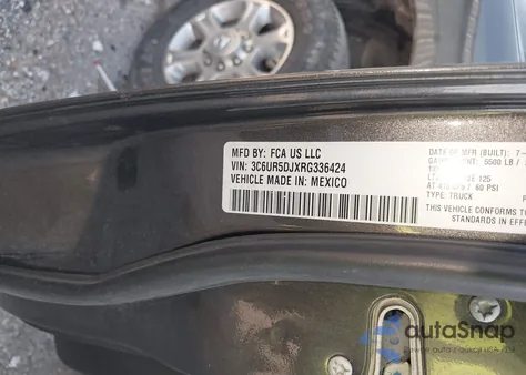 2024 Ram 2500 Big Horn из США, поврежденный, VIN 3C6UR5DJXRG336424